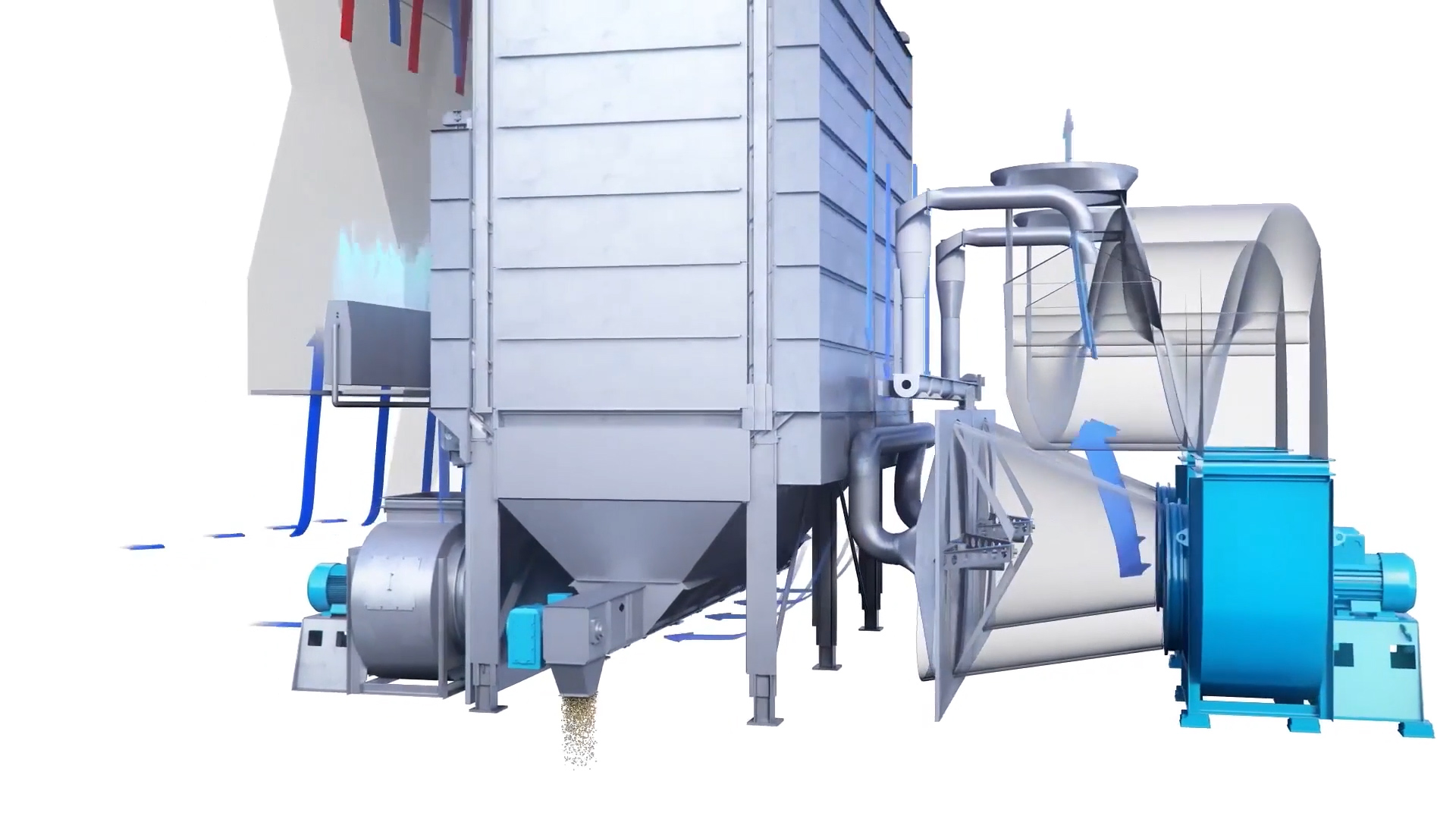 机械3d动画--谷物烘干仓3D演示2